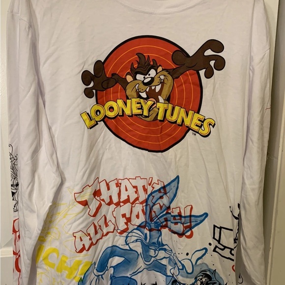 Warner Bros. Looney Tunes mens Sz L White Graphic‎ Tee - Picture 8 of 12
